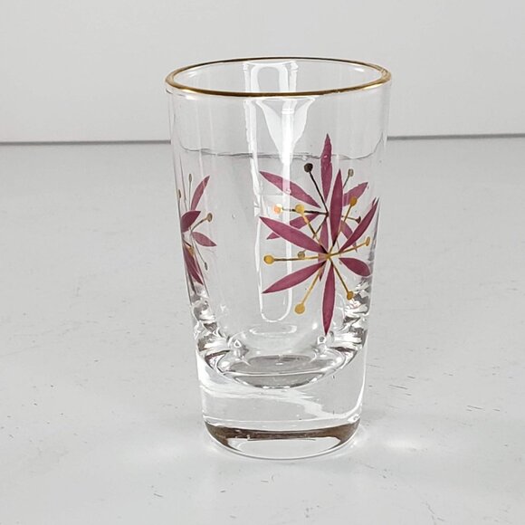 Mid Century Modern Atomic Shot Glass Toothpick Holder Vintage Retro Flowers - Picture 4 of 8